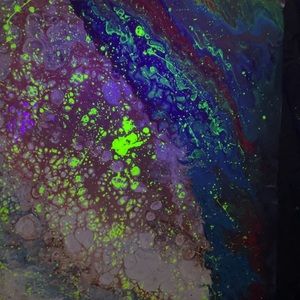 Original canvas painting. Activated by black light or LED’s.
